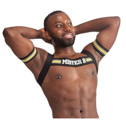 Mr B - Mister B Harnais élastique X-Back Noir-Jaune